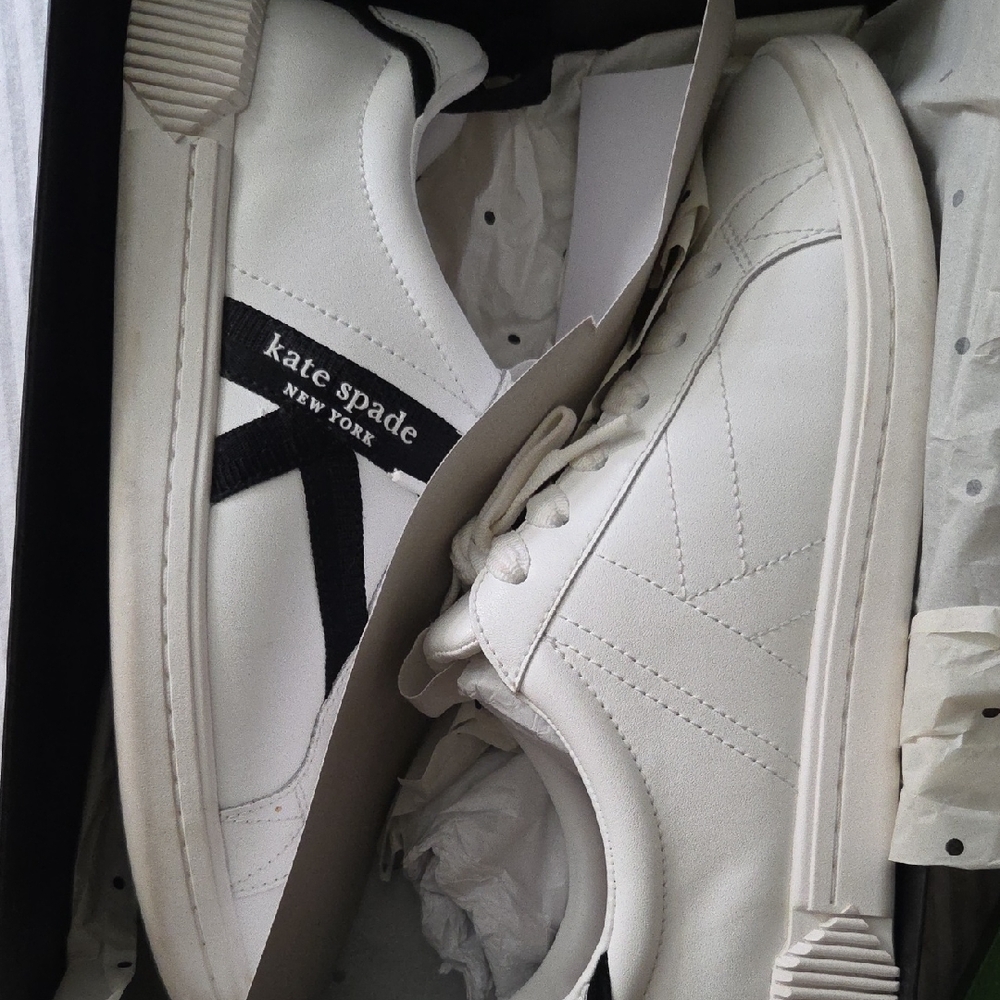 kate spade White and Black Womens Sneakers